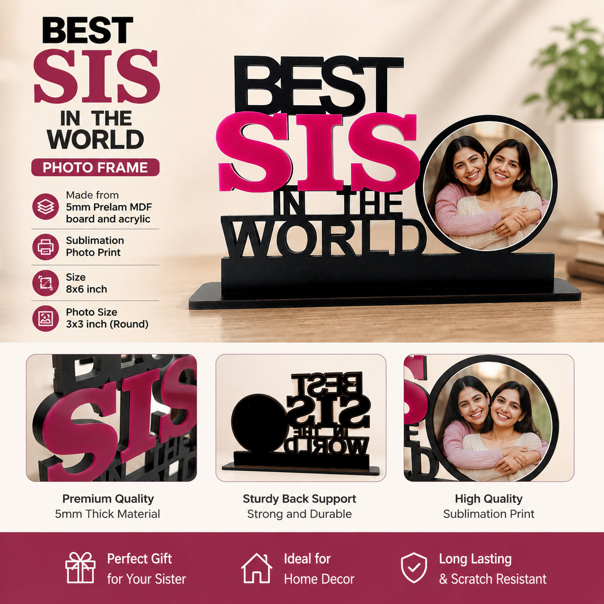 Best Sister In The World Table Top Frame