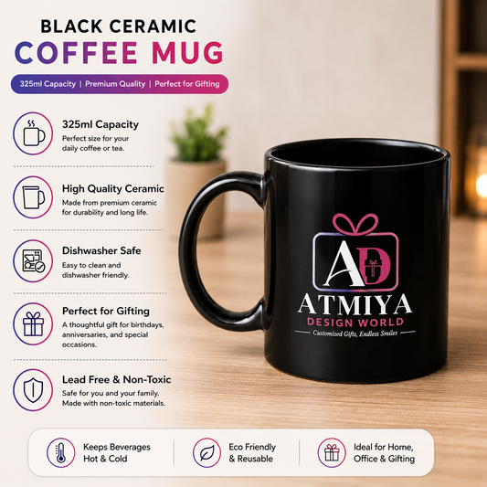 Black Ceramic Coffee Mug 325 Ml