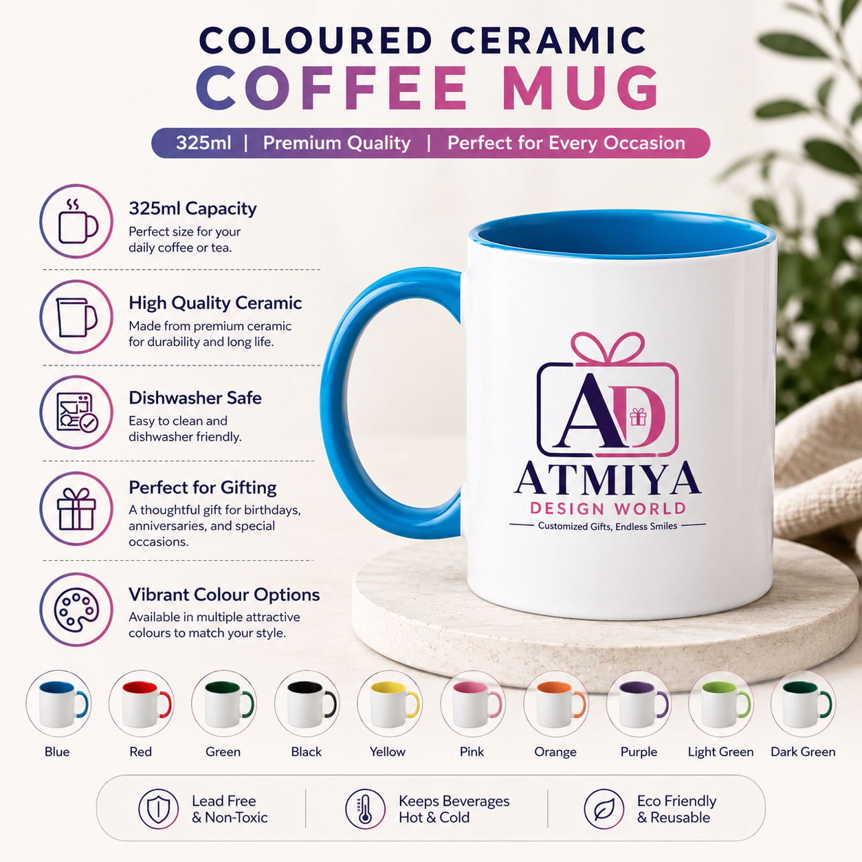Inside Color Mug - Blue | Three Tone Mug