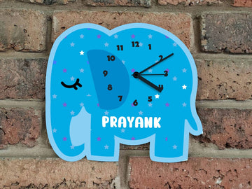 Personalized Kids Clock - Elephant