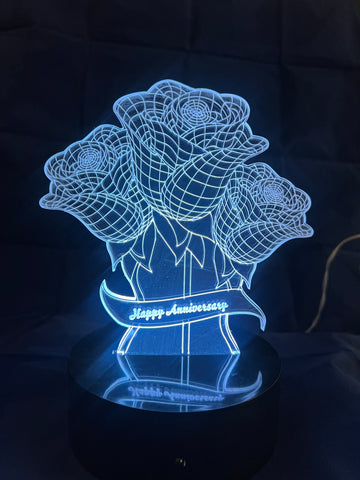 Personalized 3D illusion LED Lamp for Anniversary