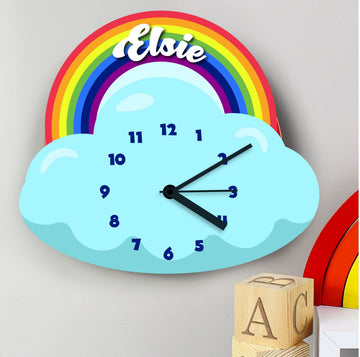 Personalized Kids Clock - Rainbow