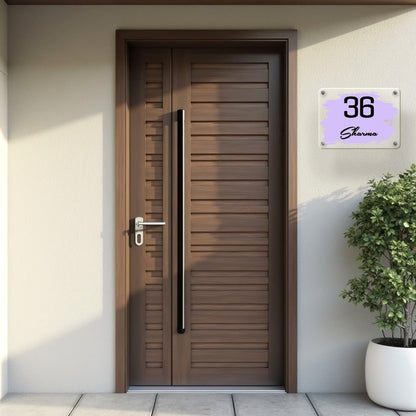 Modern Personalized Acrylic House Number Name Plate | Custom Flat & Door Number Sign